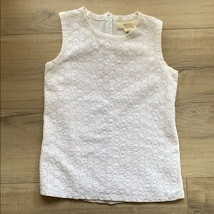 Workshop White Sleeveless Textured Top Size S